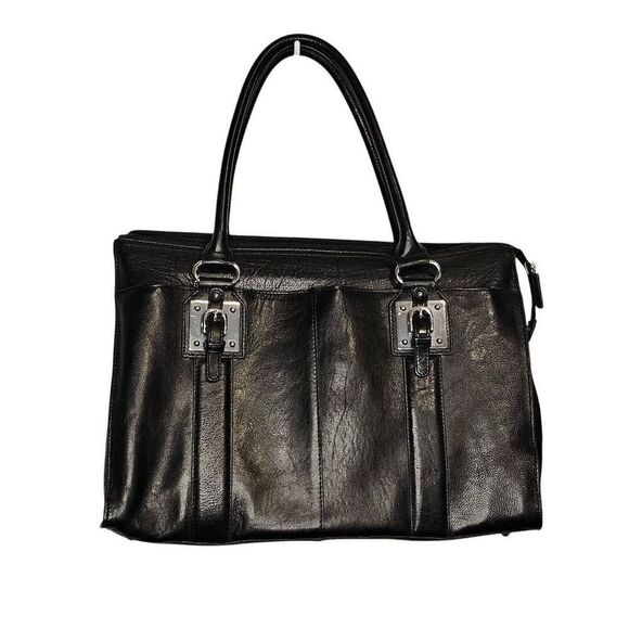 Wilson Leather Briefcase/Laptop case with silver accents. - Picture 1 of 11